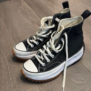 Black High-Top Canvas Sneakers